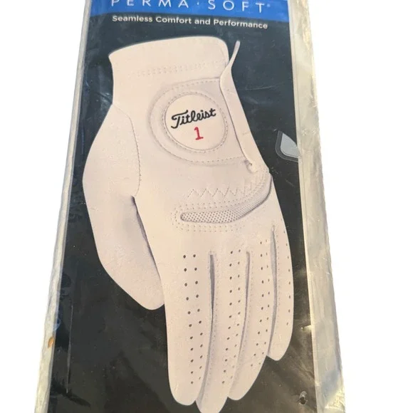 Titleist Perma-Soft Mens Golf Glove White Cadet Medium Large Left Hand New - Picture 2 of 4